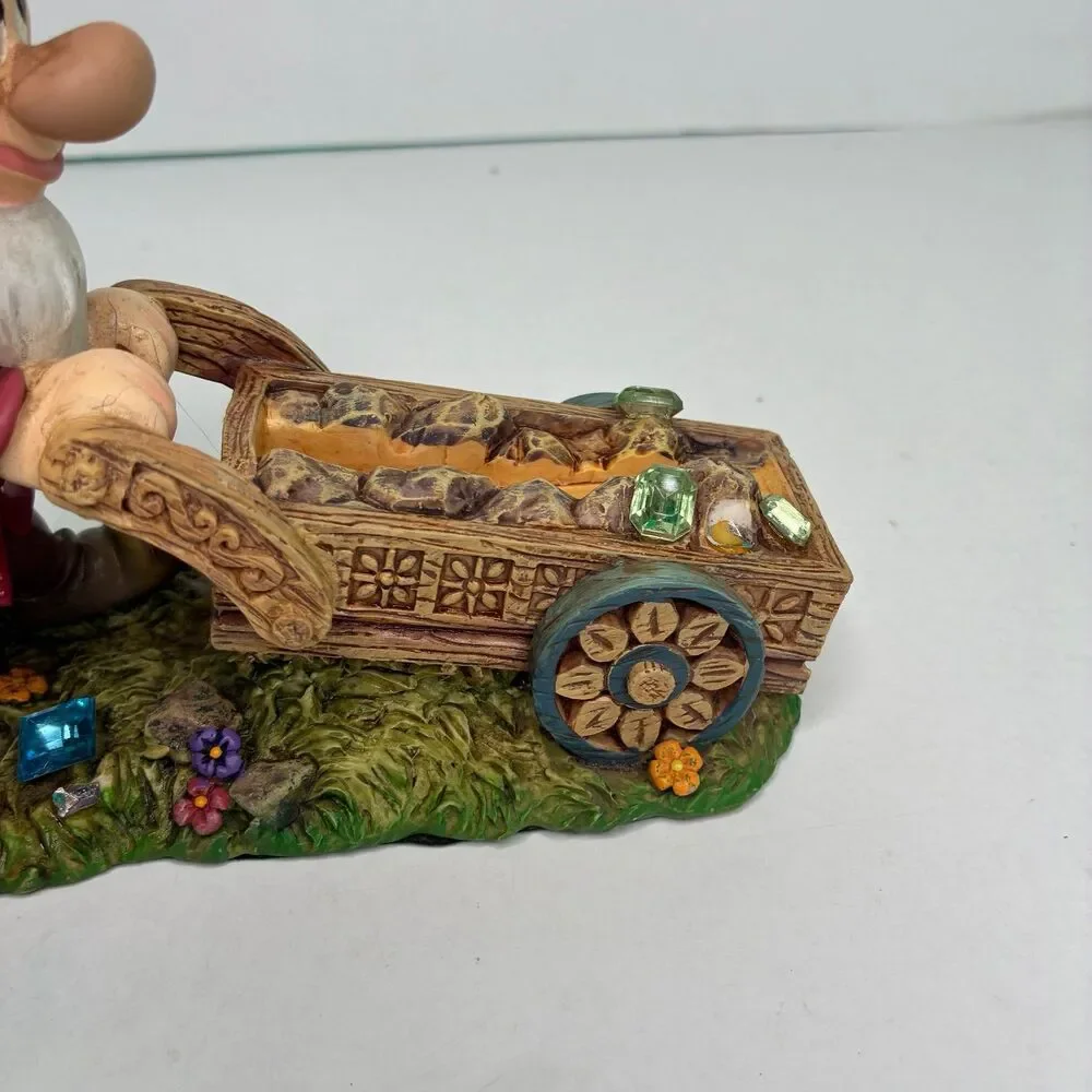 Disney Snow White & The Seven Dwarfs Desk Set GRUMPY Business Card Holder Vtg